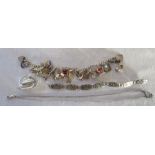 Various silver jewellery inc charm bracelet, total weight 2.17 ozt