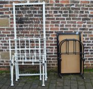 Child's single cast iron bed frame & one other