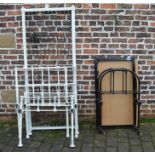 Child's single cast iron bed frame & one other