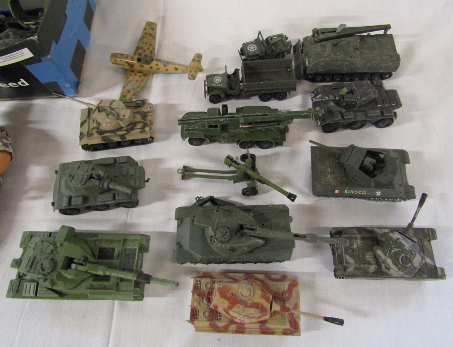 Selection of play worn military die cast tanks etc inc Dinky and Corgi & vintage play worn Action - Image 3 of 3