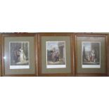 3 framed engravings by F Wheatley RA - Milk below maids engraved by L Schravonetti 2 July 1793,