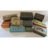 Various tins and cash boxes