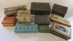 Various tins and cash boxes