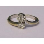 Tested as 18ct gold diamond cluster ring size M/N 3.1g