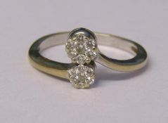 Tested as 18ct gold diamond cluster ring size M/N 3.1g