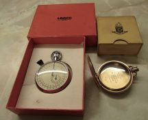 Boxed Lanco swiss stopwatch & a Dennison watch case (missing winder)