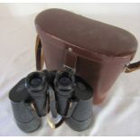 Pair of Carl Zeiss Jena Jenoptem 7 x 50 W binoculars with brown leather case