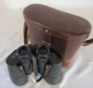 Pair of Carl Zeiss Jena Jenoptem 7 x 50 W binoculars with brown leather case