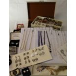 Selection of costume jewellery including RAF sweetheart brooch & Napier