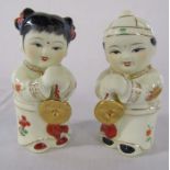 Pair of Chinese ceramic figurines H 14.5 cm