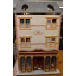 Large shop front dolls house with accessories