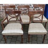 5 reproduction Regency rail back dining chairs (including a carver)