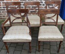 5 reproduction Regency rail back dining chairs (including a carver)