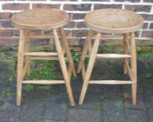 2 wooden high stools