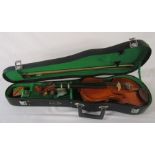 Child's The Stentor cased violin, bow and accessories L 21 "
