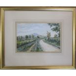 Framed watercolour of a rural scene signed E H V St. Clair 52 cm x 43 cm (size including frame)