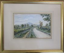 Framed watercolour of a rural scene signed E H V St. Clair 52 cm x 43 cm (size including frame)