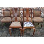 4 carved Victorian dining chairs & a pair of Queen Anne style chairs (some repairs)