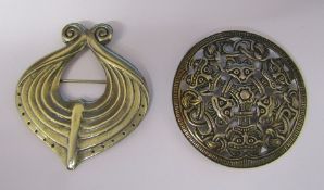 David Anderson style Norwegian silver brooch 'Copi originalen fra omkr aar 1000' D 6.5 cm weight 0.