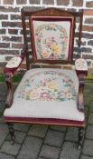 Edwardian open armchair with inlay