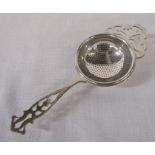 Silver tea strainer Birmingham 1957 weight 1.17 ozt L  15 cm