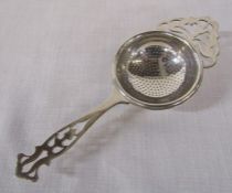 Silver tea strainer Birmingham 1957 weight 1.17 ozt L  15 cm