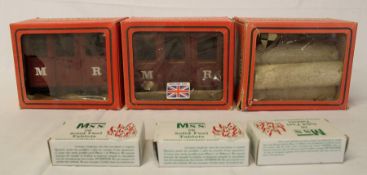 2 Mamod steam tinplate carriages & lumbar wagon (boxed) and 3 boxes of solid fuel tablets