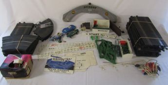 Quantity of vintage Triang Scalextric inc Dunlop Tyres arch, bridge, track & cars etc