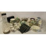 Selection of mixed ceramics & glassware including Minton Haddon Hall (2 boxes)