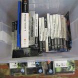 Box of Playstation 2 games and ink cartridges