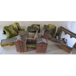 2 boxes of assorted model railway buildings, accessories and track (af) - sample shown