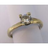Tested as 18ct gold diamond solitaire ring 0.50 ct size M/N