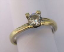 Tested as 18ct gold diamond solitaire ring 0.50 ct size M/N