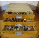 3 drawers of assorted watch parts