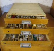3 drawers of assorted watch parts