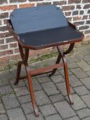 Early 20th century campaign writing desk with inset label J C Vickery Regent Street