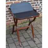 Early 20th century campaign writing desk with inset label J C Vickery Regent Street