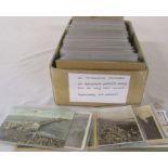 Box of approximately 400 UK topographical postcards dating from the early 1900s onwards