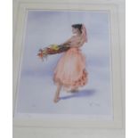 Signed limited edition framed print "Pinky" (indistinct signature)