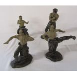 4 Chinese stoneware martial arts figurines