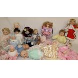 Approximately 22 porcelain collectors dolls including Victoria & Aston Drake