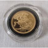 Queen Elizabeth II encapsulated full gold sovereign 1979