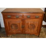 Victorian sideboard with carved panel doors L120cm Ht 96cm