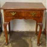 Walnut veneer 18th century style lowboy W 73cm D 44cm Ht 74cm