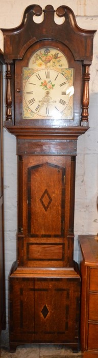 Victorian 30 hour chain pull mechanism longcase clock in a mix wood case