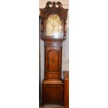 Victorian 30 hour chain pull mechanism longcase clock in a mix wood case