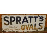Enamel Spratt's Ovals advertising sign 77cm by 31cm