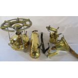 Assorted brassware inc Radius Ltd No 5 Sweden stove, fire hydrant, bell & Sievert original blow