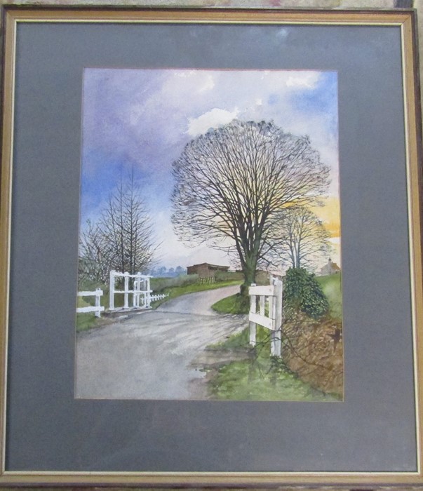 Framed watercolour 'Halfpenny Lane Louth' by David Cuppleditch 58 cm x 65 cm (size including frame)