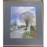 Framed watercolour 'Halfpenny Lane Louth' by David Cuppleditch 58 cm x 65 cm (size including frame)